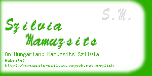 szilvia mamuzsits business card
